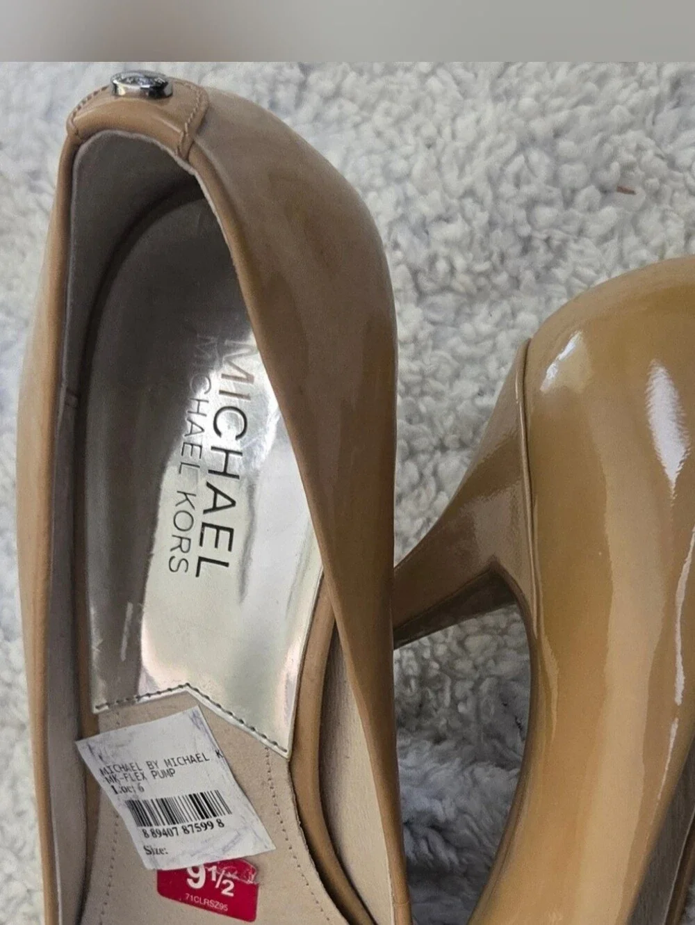 🔥INWT/ Sticker. Michael Kors Nude Patent Leather Heels Pumps Size 9.5M